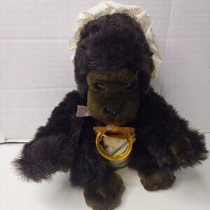 Dakin Gorilla Plush With Pacifier Vintage 1983 Stuffed Animal 8"